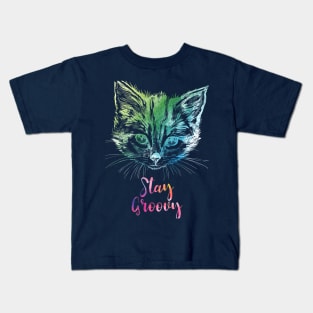 Stay Groovy Kitten T-Shirt Kids T-Shirt